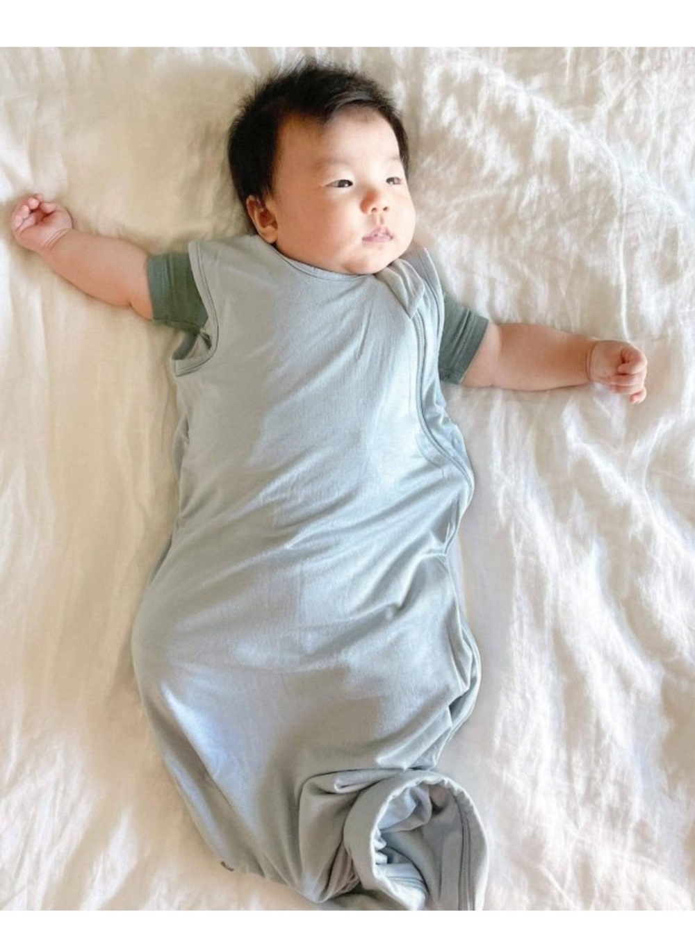Kyte Baby Sleep Sack Medium 1.0 TOG Light Blue Bamboo Wearable Blanket
